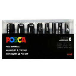 POSCA Acrylic Paint Marker 8pc Set - Black