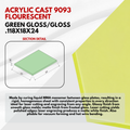 Acrylic Cast Sheets Gloss/Gloss Fluorescent Green 9093 - Size: .118''x18''x24''