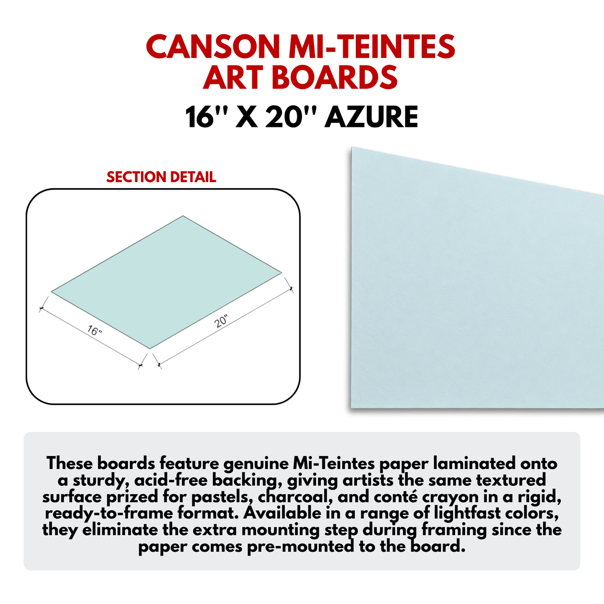 CANSON MI-TEINTES ART BOARDS - Color: AZURE