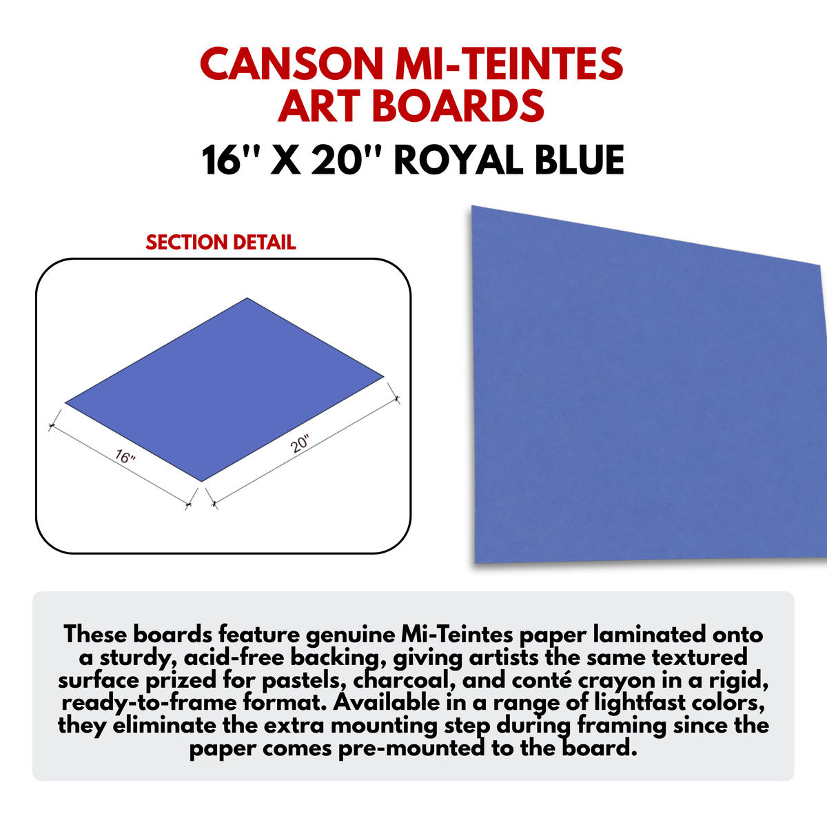 CANSON MI-TEINTES ART BOARDS - Color: ROYAL BLUE