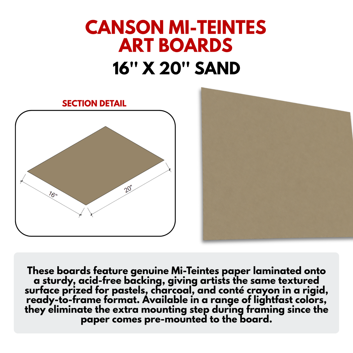 CANSON MI-TEINTES ART BOARDS - Color: SAND