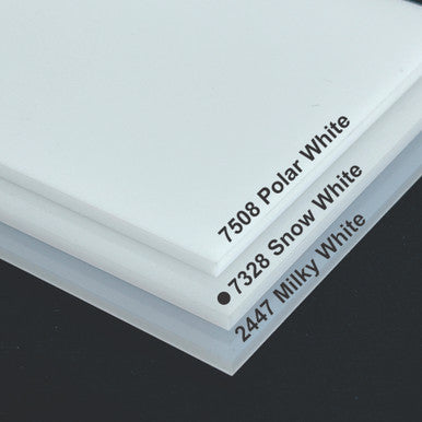 Acrylic Cast Sheets Gloss/Gloss 7328 Snow White - size: .118''x12''x24''