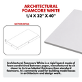 Architectural Foamcore White - Store pickup only / Local school Delivery - Size: 1/4x32''x40'' (JP) Local school delivery /store pickup