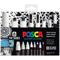 POSCA Acrylic Paint Marker 8pc Set - Whit
