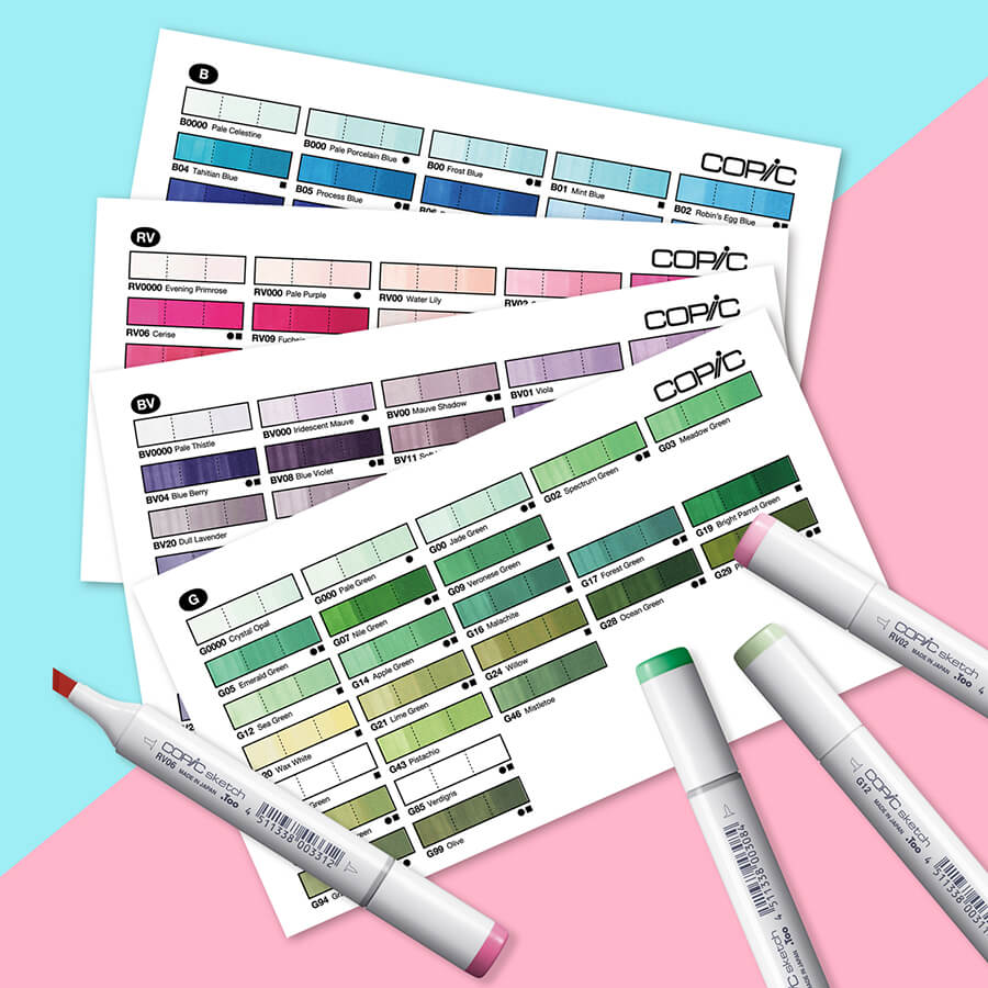 COPIC Color Swatch Cards